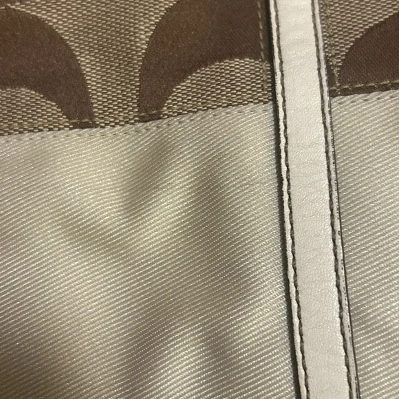 Coach Signature Canvas Tote Bag - Brown and White - Picture 12 of 12